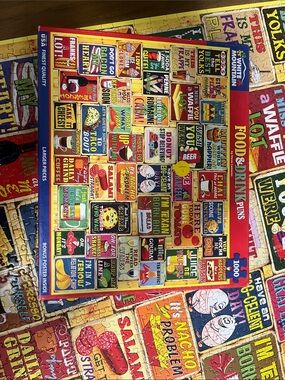 White Mountain Food & Drink Puns 1000-Piece Jigsaw Puzzle - all pieces are there